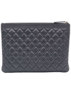 Chanel A84406 Black Grained Calfskin Silver Plated Boy New Medium Clutch No 28 - CHANEL - BALAAN 3