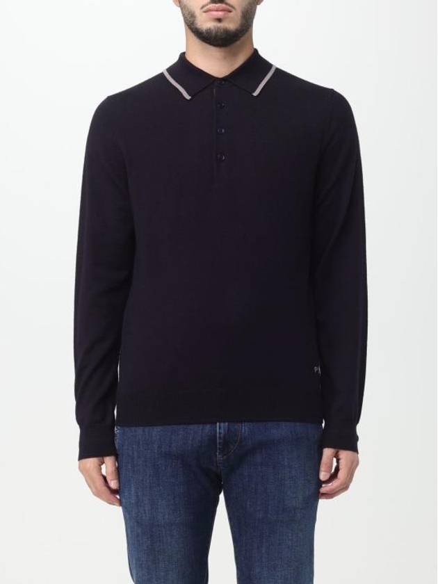 Embroidered Logo Merino Wool Polo Shirt Dark Navy - PAUL SMITH - BALAAN 2