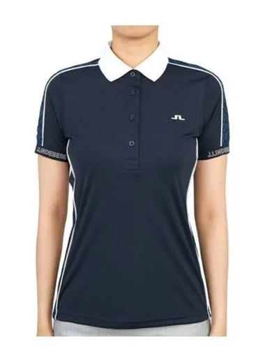 Women s Damai Golf Collar Short Sleeve T Shirt Black Navy GWJT06465 - J.LINDEBERG - BALAAN 1