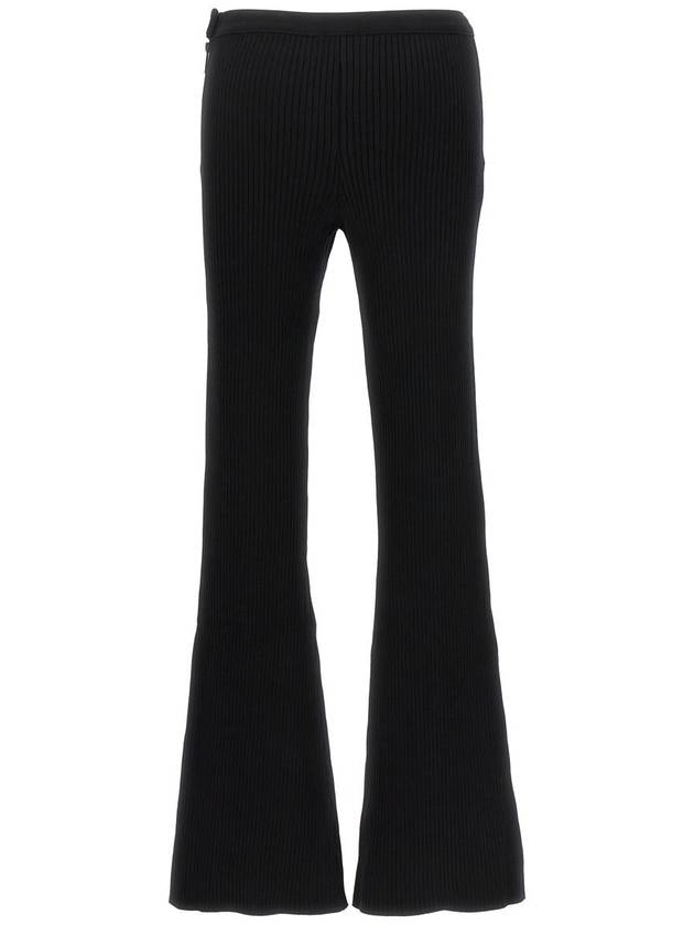 Women's Embroidered Logo Knit Wide Pants Black - COURREGES - BALAAN 3