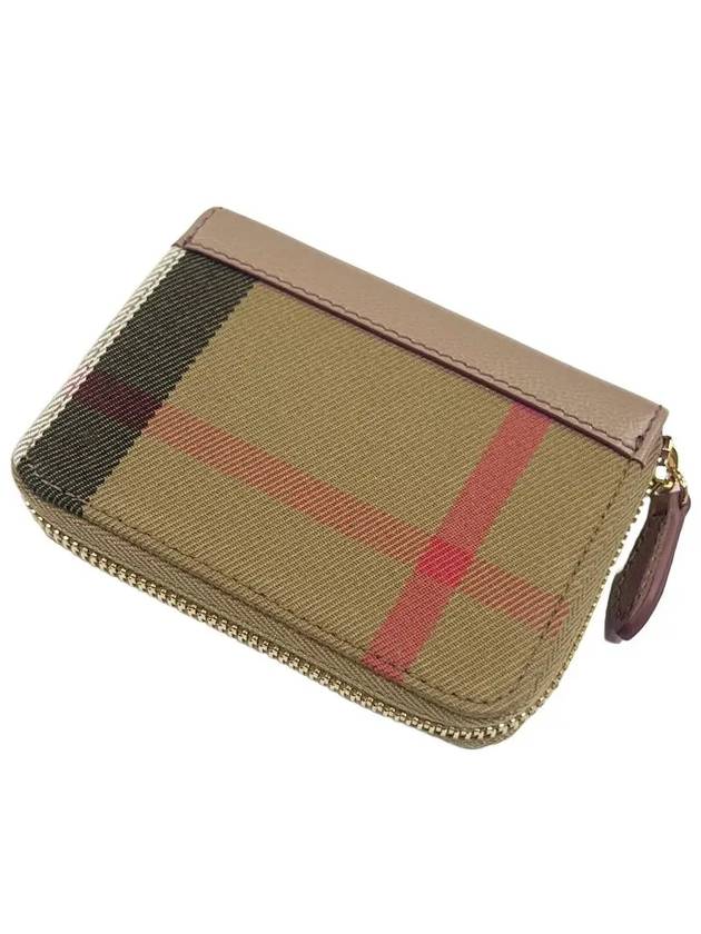 Check Zip Around Half Wallet Beige - BURBERRY - BALAAN 3