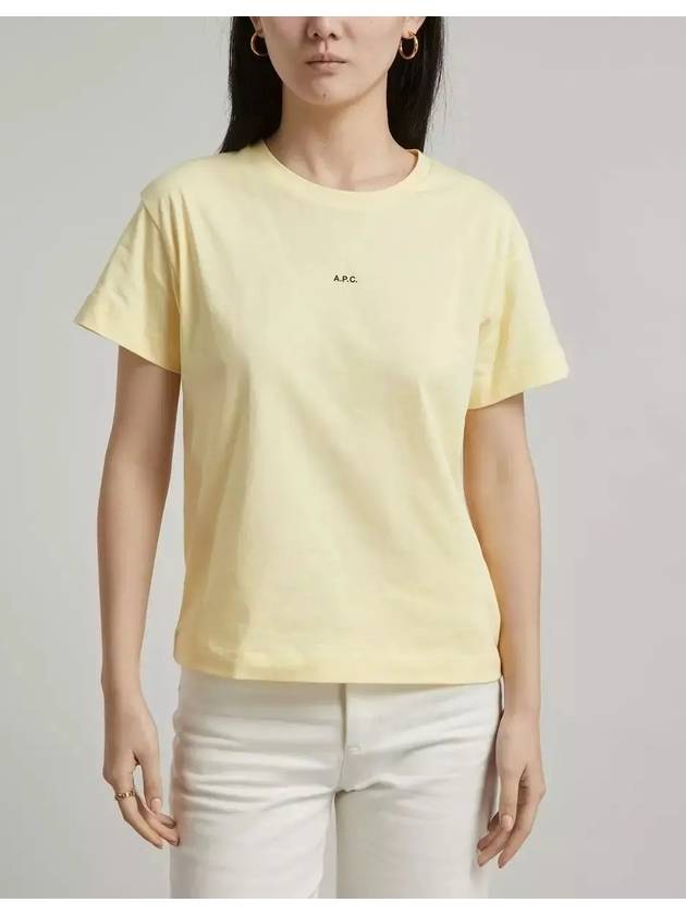 Jade Logo Short Sleeve T-Shirt Yellow - A.P.C. - BALAAN 4