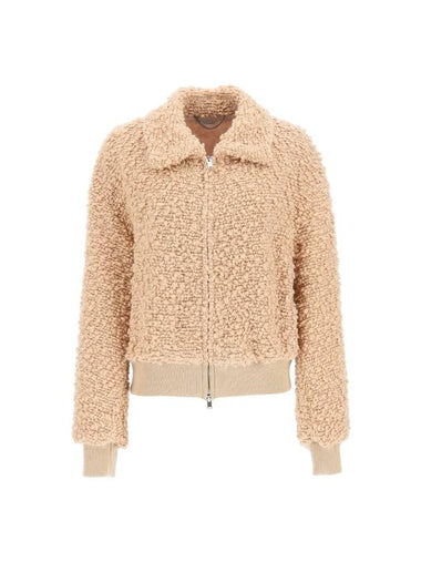 Women's Wing Collar Wool Blend Bomber Jacket Blush - STELLA MCCARTNEY - BALAAN 1