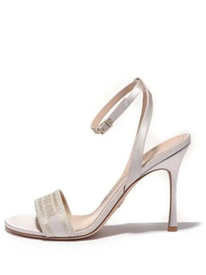 Dway Metallic Thread Embroidered Satin Sandal Heels Gold - DIOR - BALAAN 2