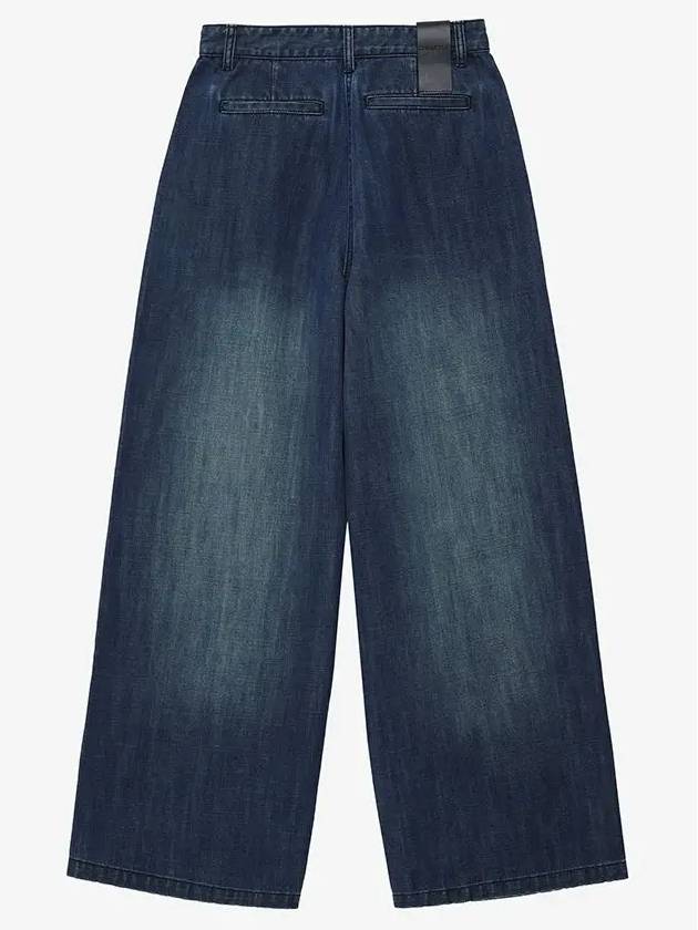 Contrast wide denim pants blue - NOIRER FOR WOMEN - BALAAN 3