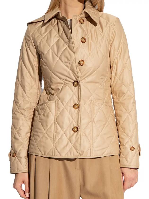 Diamond Quilted Thermoregulated Jacket New Chino Beige - BURBERRY - BALAAN 3