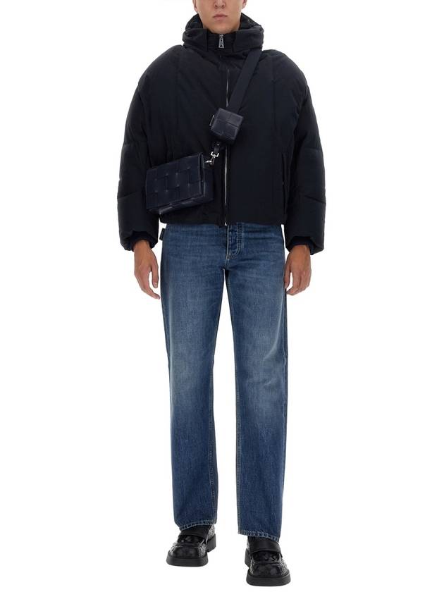 Tech Nylon Puffer Zip Up Jacket Navy - BOTTEGA VENETA - BALAAN 3