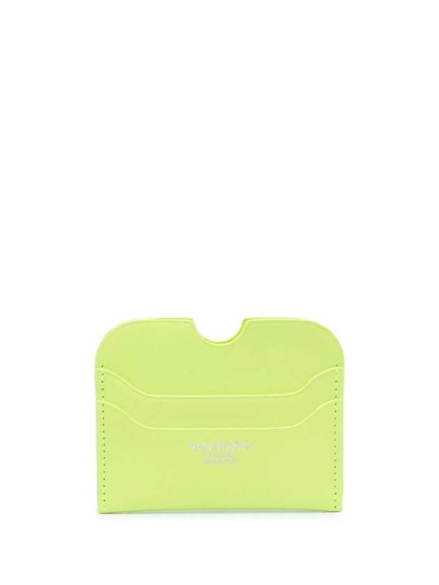 Silver Logo 2-Tier Card Wallet Lime Green - ACNE STUDIOS - BALAAN 1