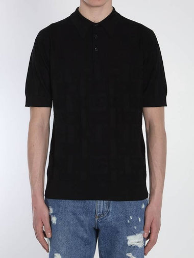 Jacquard logo polo shirt - DOLCE&GABBANA - BALAAN 1