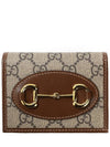 Horsebit 1955 Bifold Card Wallet Brown - GUCCI - BALAAN 2