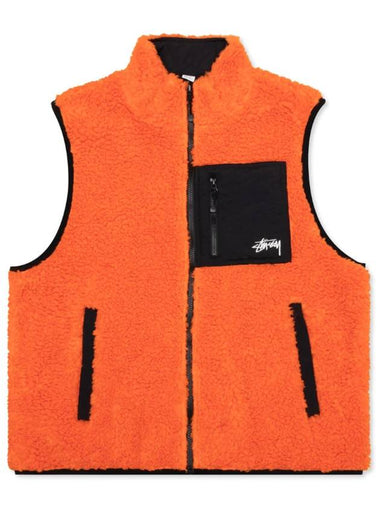 Sherpa Reversible Vest Tangerine 118528 Sherpa Reversible Vest Tangerine - STUSSY - BALAAN 1