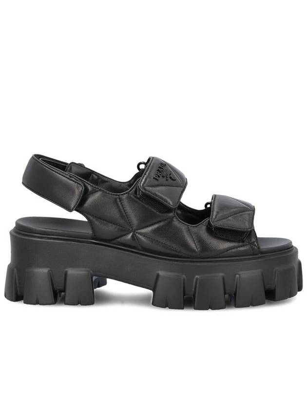 Logo Monolith Sandals Black - PRADA - BALAAN 2