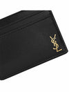 Tiny Monogram Shiny Leather Card Case Black - SAINT LAURENT - BALAAN 5