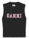 Cotton Rope Vest Black - GANNI - BALAAN 2