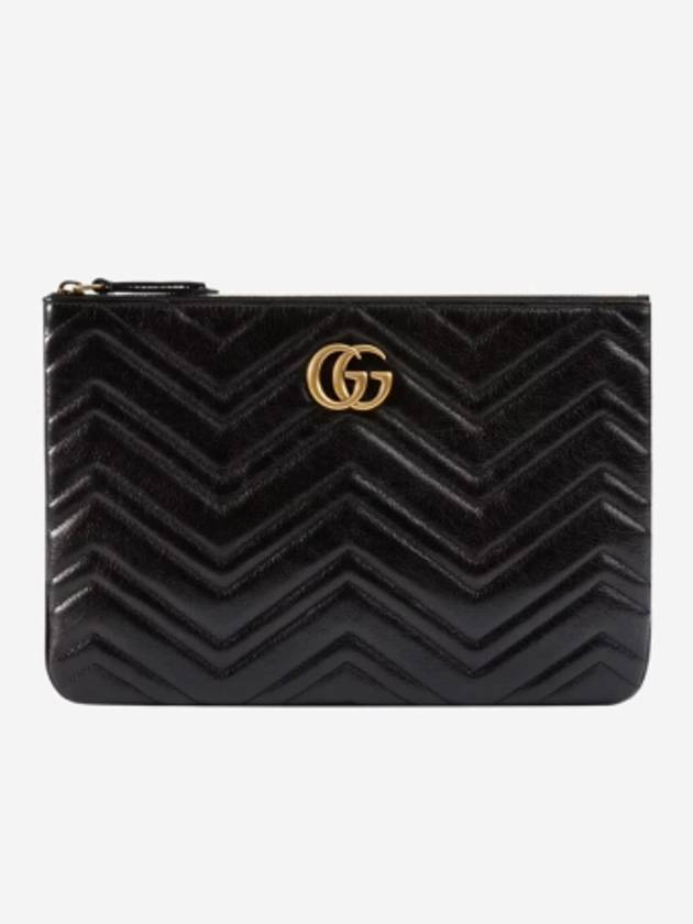 GG Marmont Leather Pouch Bag Black - GUCCI - BALAAN 2