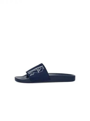 Men s Embroidery Logo Slide Navy 270910 - BRUNELLO CUCINELLI - BALAAN 1