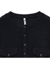 Ribbed henley neck long sleeve t shirt black - NOIRER - BALAAN 4