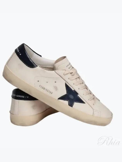 Superstar Beige Night Blue Heel Tab Sneakers - GOLDEN GOOSE - BALAAN 2