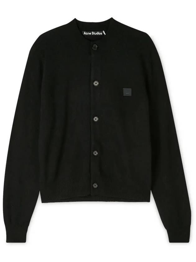 Face Patch Crop Cardigan Black - ACNE STUDIOS - BALAAN 2