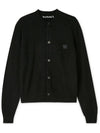 Face Patch Crop Cardigan Black - ACNE STUDIOS - BALAAN 4