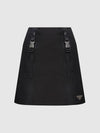 Triangle Logo Buckle Strap H-Line Skirt Black - PRADA - BALAAN 2