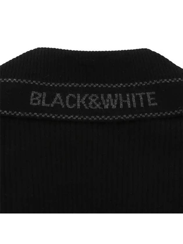 Sailor Collar Windproof Lining Knit Vest 2013LXVCBLACK - BLACK&WHITE - BALAAN 4