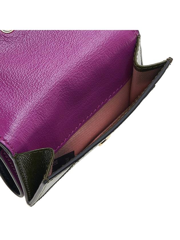 Logo Leather Half Wallet Purple - MARNI - BALAAN 8