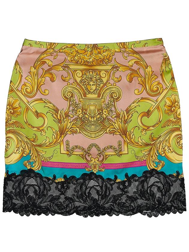 printed H-line skirt yellow - VERSACE - BALAAN.