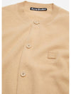 Face Logo Wool Cardigan Beige Women s - ACNE STUDIOS - BALAAN 4