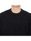 Merino Wool Crew Neck Knit Top Black - CP COMPANY - BALAAN 6