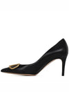 V Logo Leather Pumps Black - VALENTINO - BALAAN 3