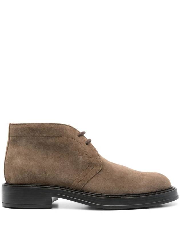 Desert Round Toe Suede Ankle Boots Brown - TOD'S - BALAAN 2