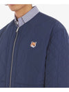 Men's Institutional FoHead Quilted Nylon Zip-up Jacket Ink Blue - MAISON KITSUNE - BALAAN 6