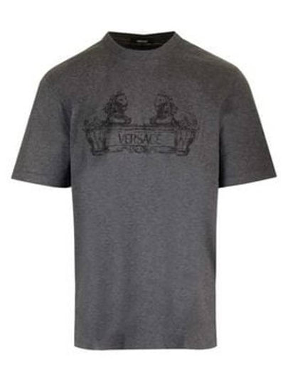 Cartouche Short Sleeve T-Shirt Grey - VERSACE - BALAAN 2