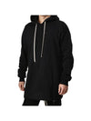 Classic Long Line Cotton Hoodie Black - RICK OWENS - BALAAN 1