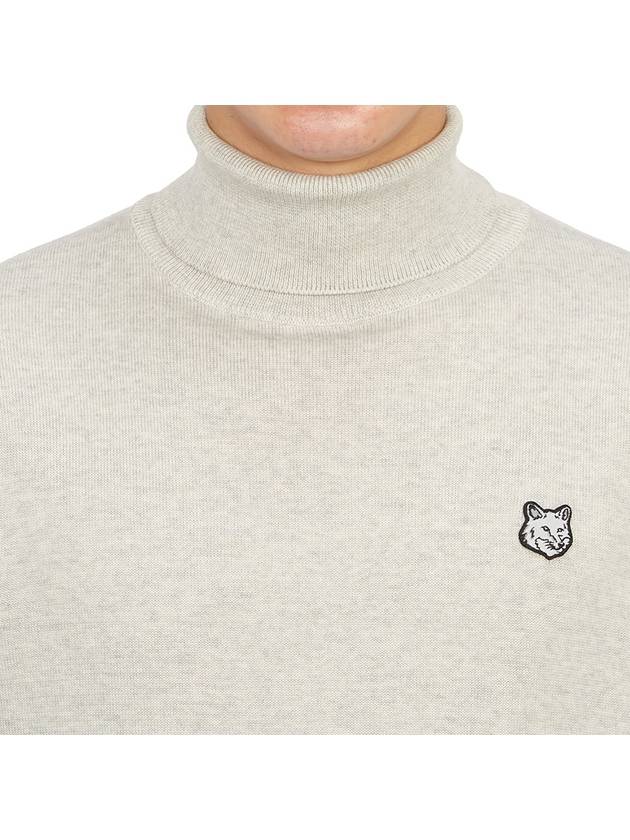 Fox Head Patch Turtleneck Knit Top Light Grey Melange - MAISON KITSUNE - BALAAN 7