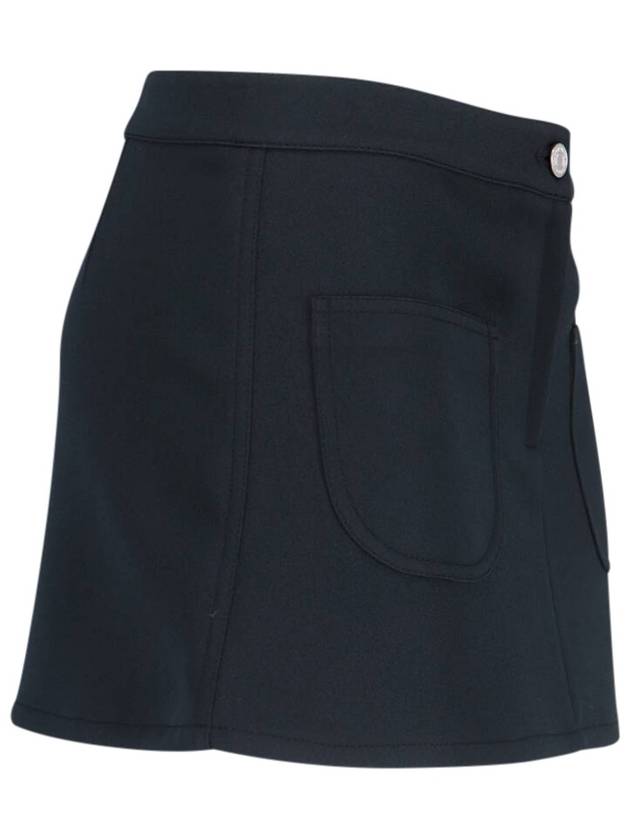 2-Pocket Twill Mini A-Line Skirt Black - COURREGES - BALAAN 4