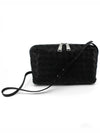 Intrecciato Leather Mini Cross Bag Black - BOTTEGA VENETA - BALAAN 6