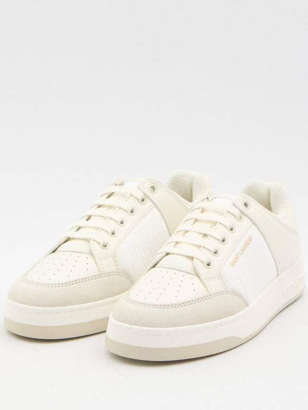 Logo Print Low Top Sneakers White - SAINT LAURENT - BALAAN 4