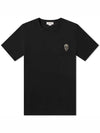 Skull Logo Embroidery Short Sleeve T-Shirt Black - ALEXANDER MCQUEEN - BALAAN 3