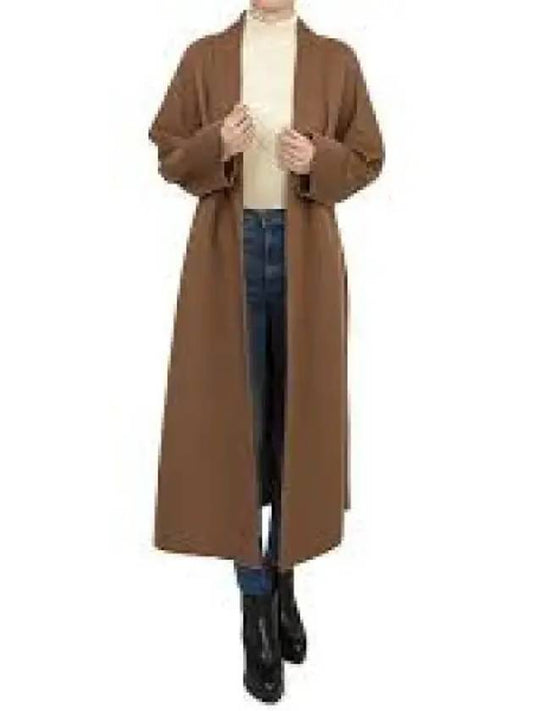 S Max Mara Collar Virgin Wool Belted Long Coat Brown 90160839600095 1237579 - S MAX MARA - BALAAN 1