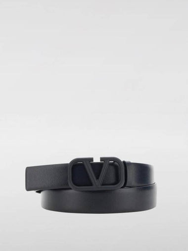 V Logo Leather Belt Black - VALENTINO - BALAAN 1