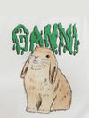 Logo rabbit print short sleeve t-shirt - GANNI - BALAAN 6