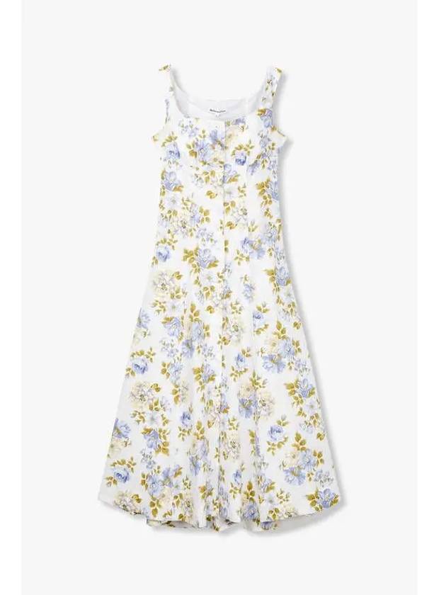 Flower pattern linen dress Louisa white - REFORMATION - BALAAN 1