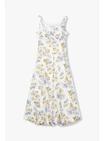 Flower pattern linen dress Louisa white - REFORMATION - BALAAN 1