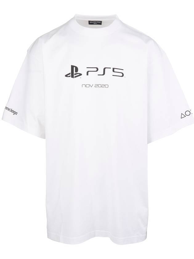 Men's PlayStation Logo Short Sleeve T-Shirt White - BALENCIAGA - BALAAN 1