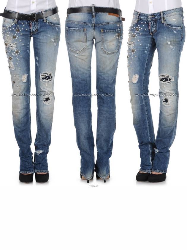 Women's expensive item round stud slim jeans 72LA0380 - DSQUARED2 - BALAAN 10