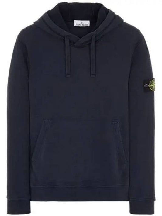 Wappen Patch Cotton Fleece Hoodie Navy - STONE ISLAND - BALAAN 2