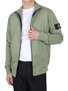 Wappen Patch Cotton Fleece Zip-up Jacket Khaki - STONE ISLAND - BALAAN 4