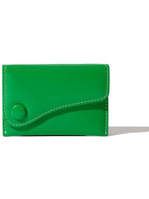 Dot Saddle Slim Mini Transportation Card Wallet Green - LE MASQUE - BALAAN 3